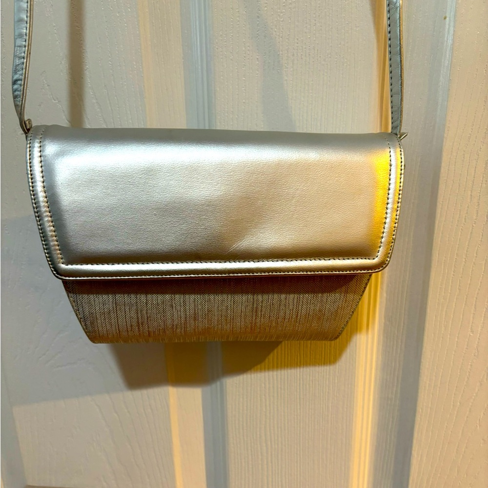 Frenchy of California Silver Evening Bag, Size 8 x 5.5”